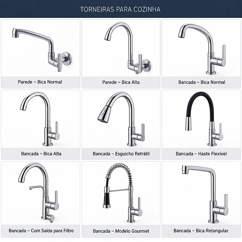 Modelos de torneiras para cozinha