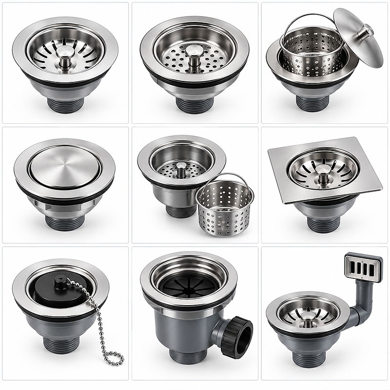 Modelos de válvulas para cuba de inox para cozinha