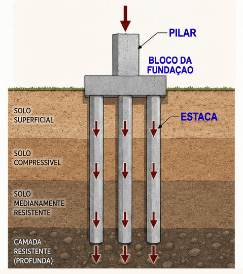 execução de fundação profunda