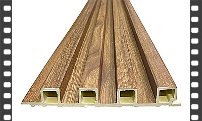 Detalhe do lambril de PVC em corte